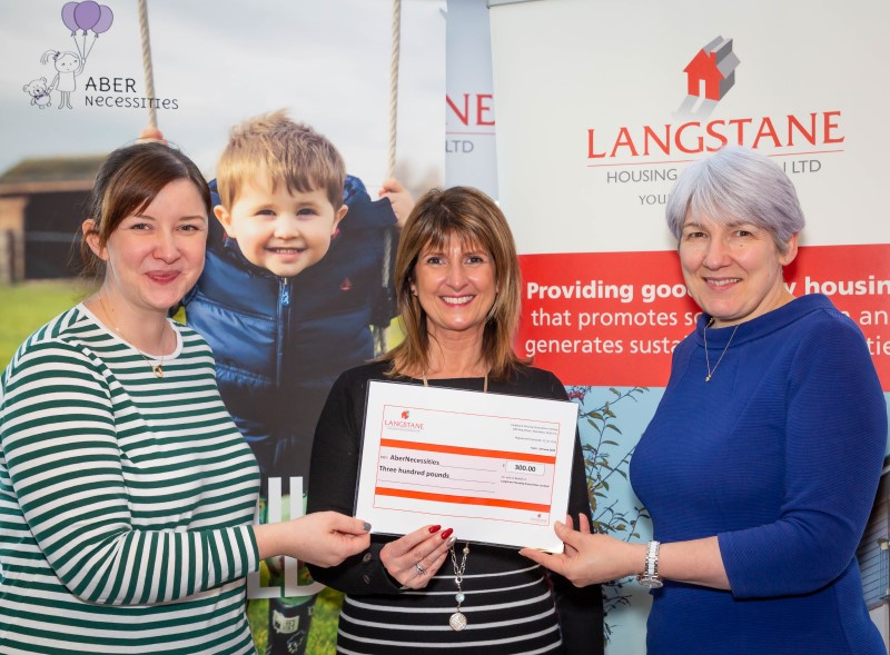 Langstane Housing Association makes Chritsmas donation to AberNecessities