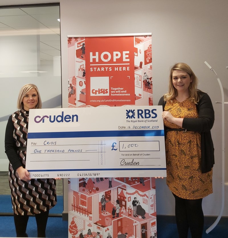 Cruden Group supports drive to end homelessness with donation to Crisis