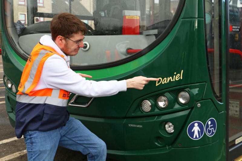 Hillcrest Futures service user has bus named after him
