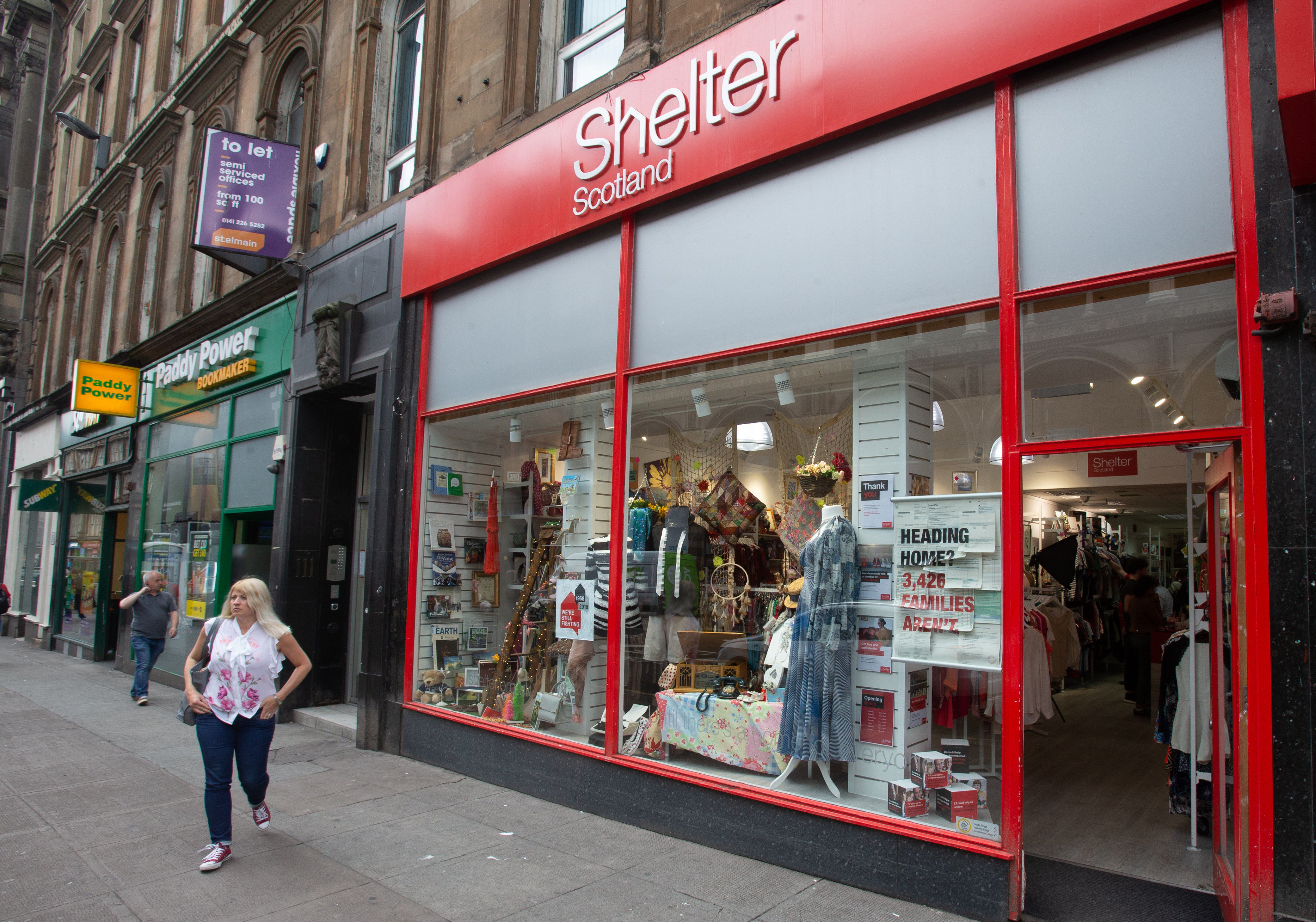 Shelter Scotland shops opening up to receive donations