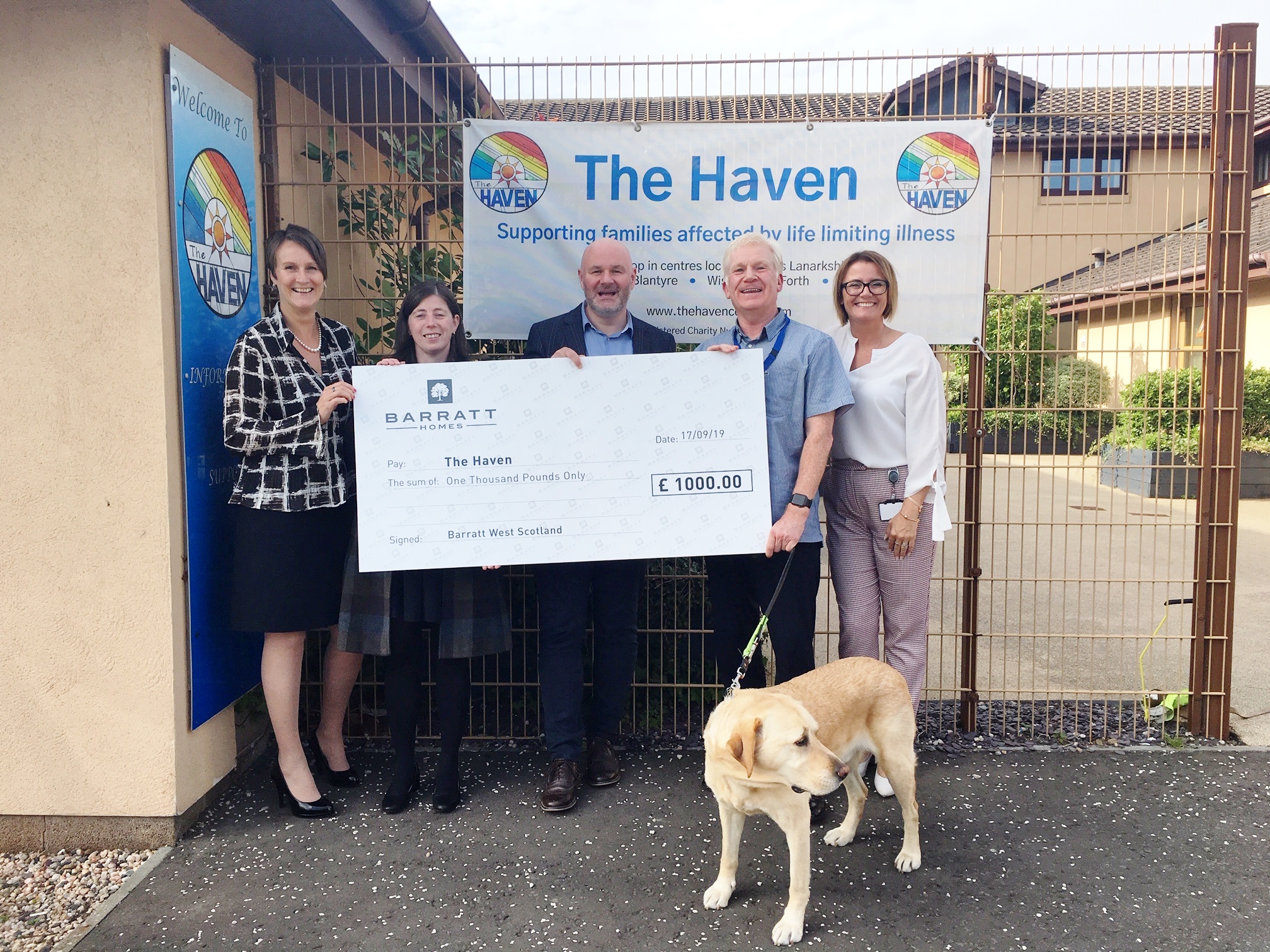 Barratt Homes donates £1,000 to The Haven Centre