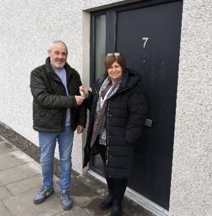 Angus Housing Association welcomes tenant to new sustainable home in Brechin